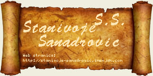 Stanivoje Sanadrović vizit kartica